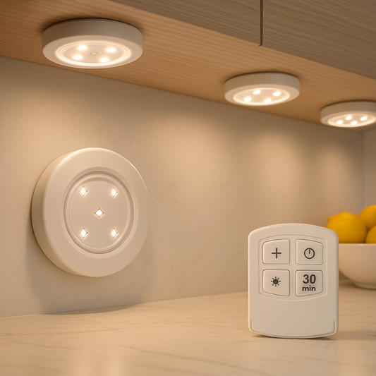 Set 6 Lămpi LED Wireless cu Telecomandă – Iluminat Ambient pentru Mobilier, Scări sau Dulapuri