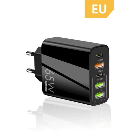 Încărcător Rapid PD 65W – 5 Porturi, Super Viteză & Siguranță Completă